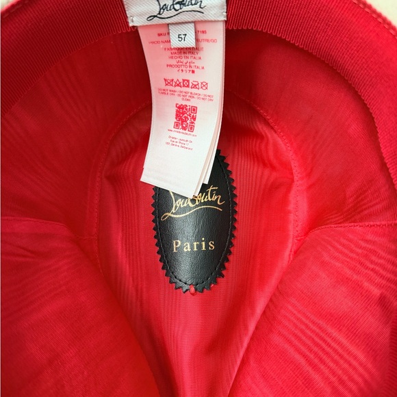 Christian Louboutin Cream Fedora with Red Interior - Picture 7 of 8